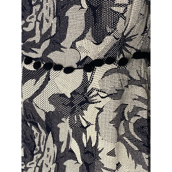Line & Dot Women’s Black Floral Pom Pom Trim Open Back Midi Dress SZ S - Picture 4 of 10